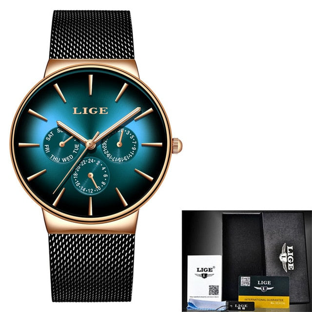 LIGE 2020 New Fashion Mens Watches with Stainless Steel - Gredwis Edition - wisch watch