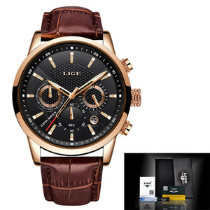 LIGE 2020 New Fashion Mens Watches with Stainless Steel - White Win Edition - wisch watch