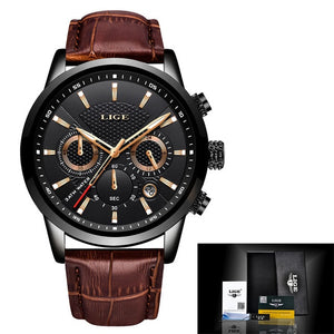 LIGE 2020 New Fashion Mens Watches with Stainless Steel - White Win Edition - wisch watch