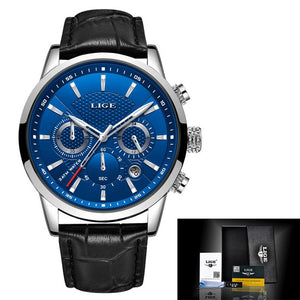 LIGE 2020 New Fashion Mens Watches with Stainless Steel - White Win Edition - wisch watch